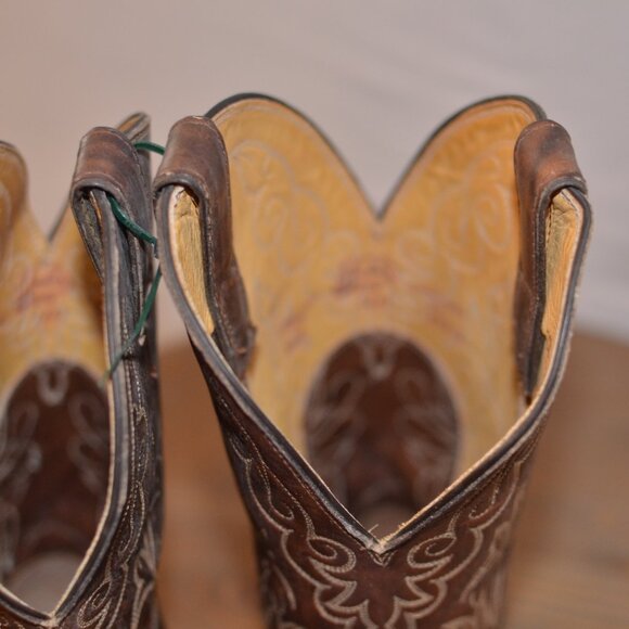 Justin Cowboy Boots Style 1651Brown Mens Size 9.5 D - Picture 6 of 7